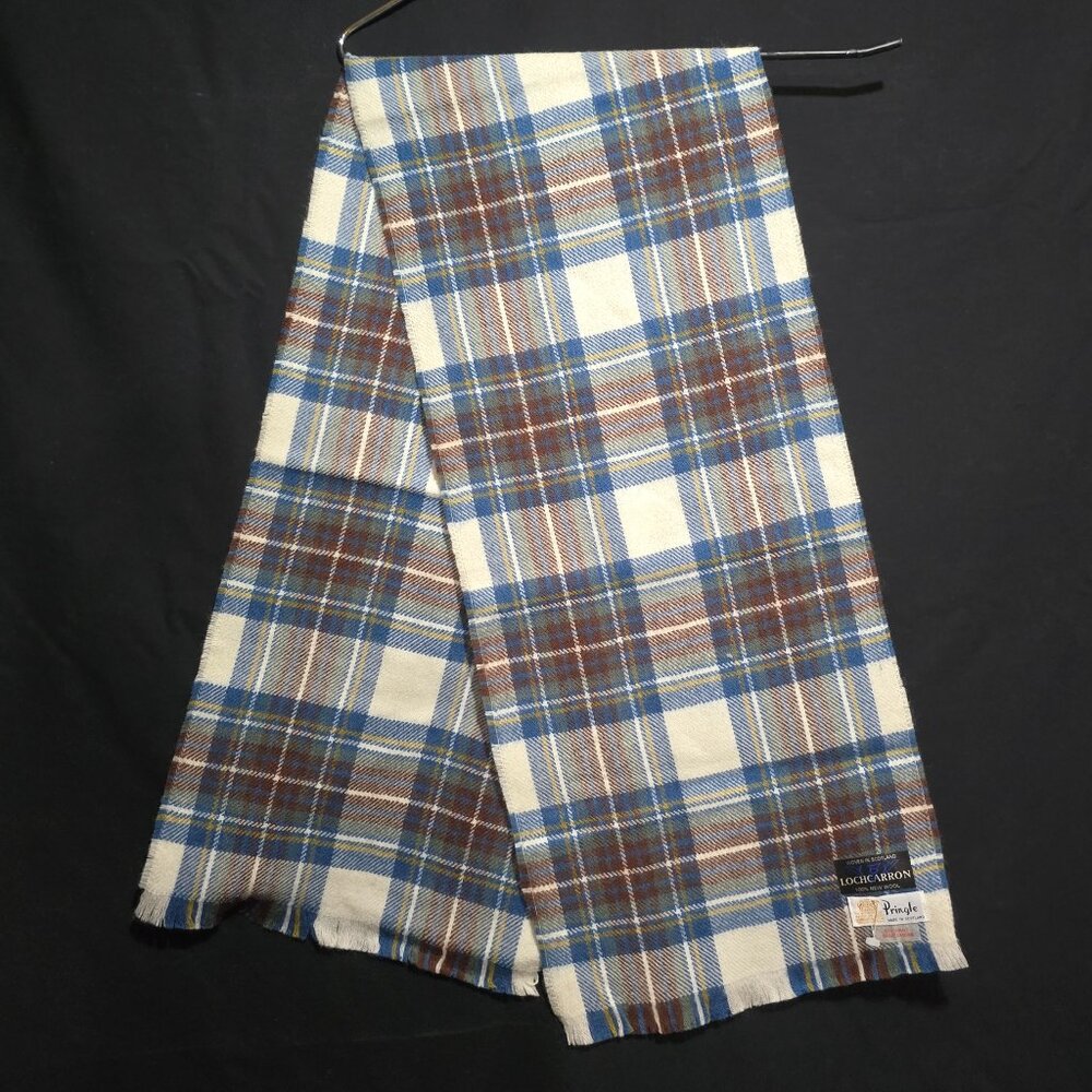 NWOT - Pringle Made in Scotland Lochcarron New Wool Scarf  Stewart Blue Dress